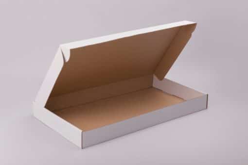 fehér kartondoboz, kartondoboz fehér, lapos papírdoboz, hajtással záródó, önzáró, csomagolóanyag webáruház